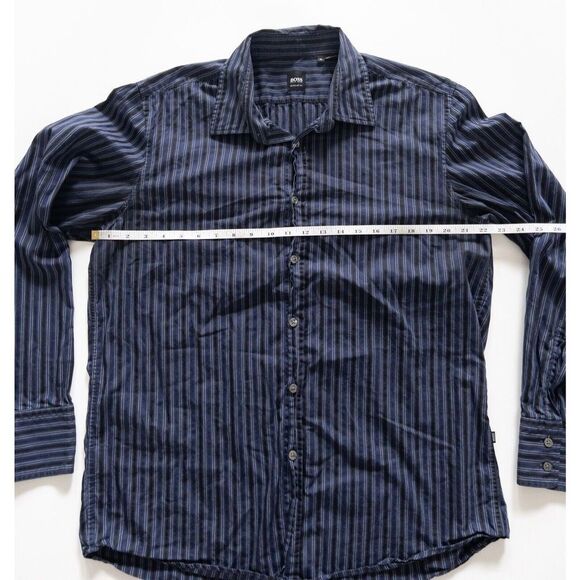Hugo‎ Boss Men’s XL Button Down Black & Blue Long Sleeve Shirt - Picture 6 of 10